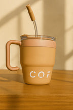 Matte Coffee Mug with Straw
